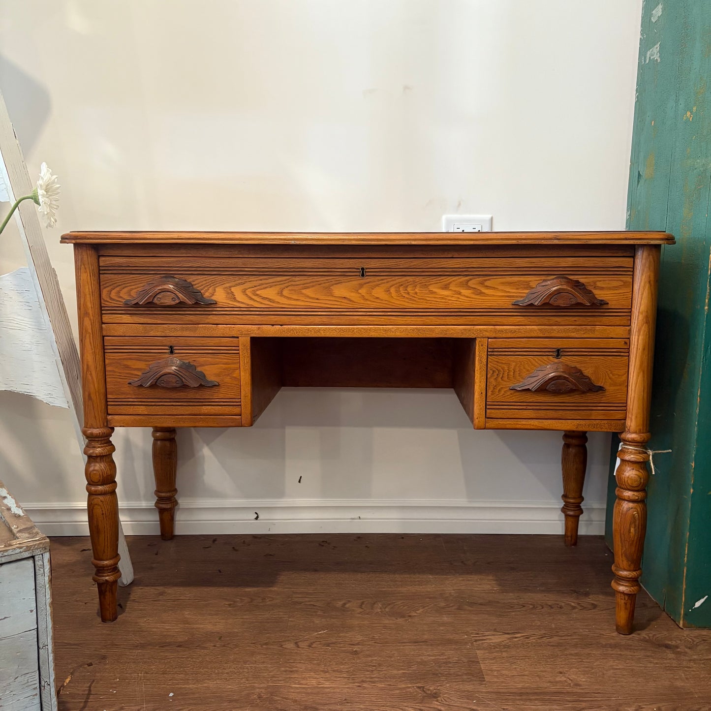 Chestnut Turned Leg Desk