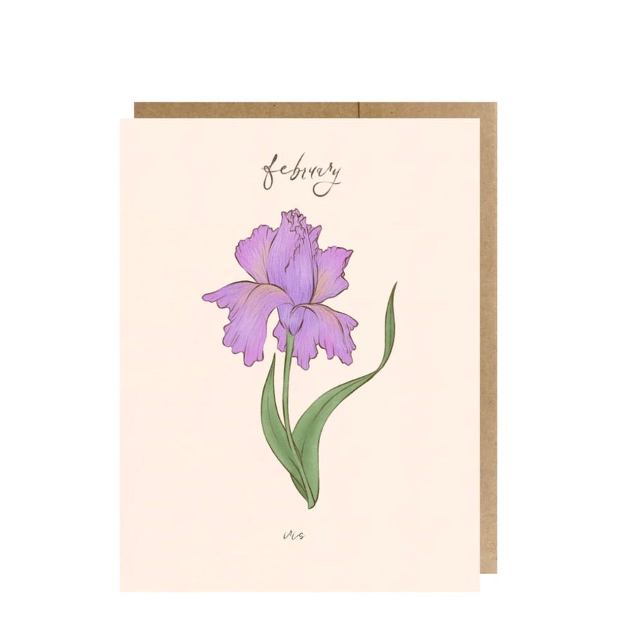 February Birth Month Flower - Iris Greeting Card