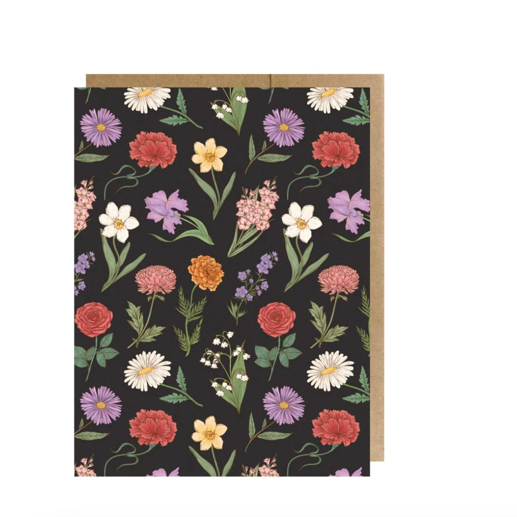 Flowers Always Black - Greeting Card