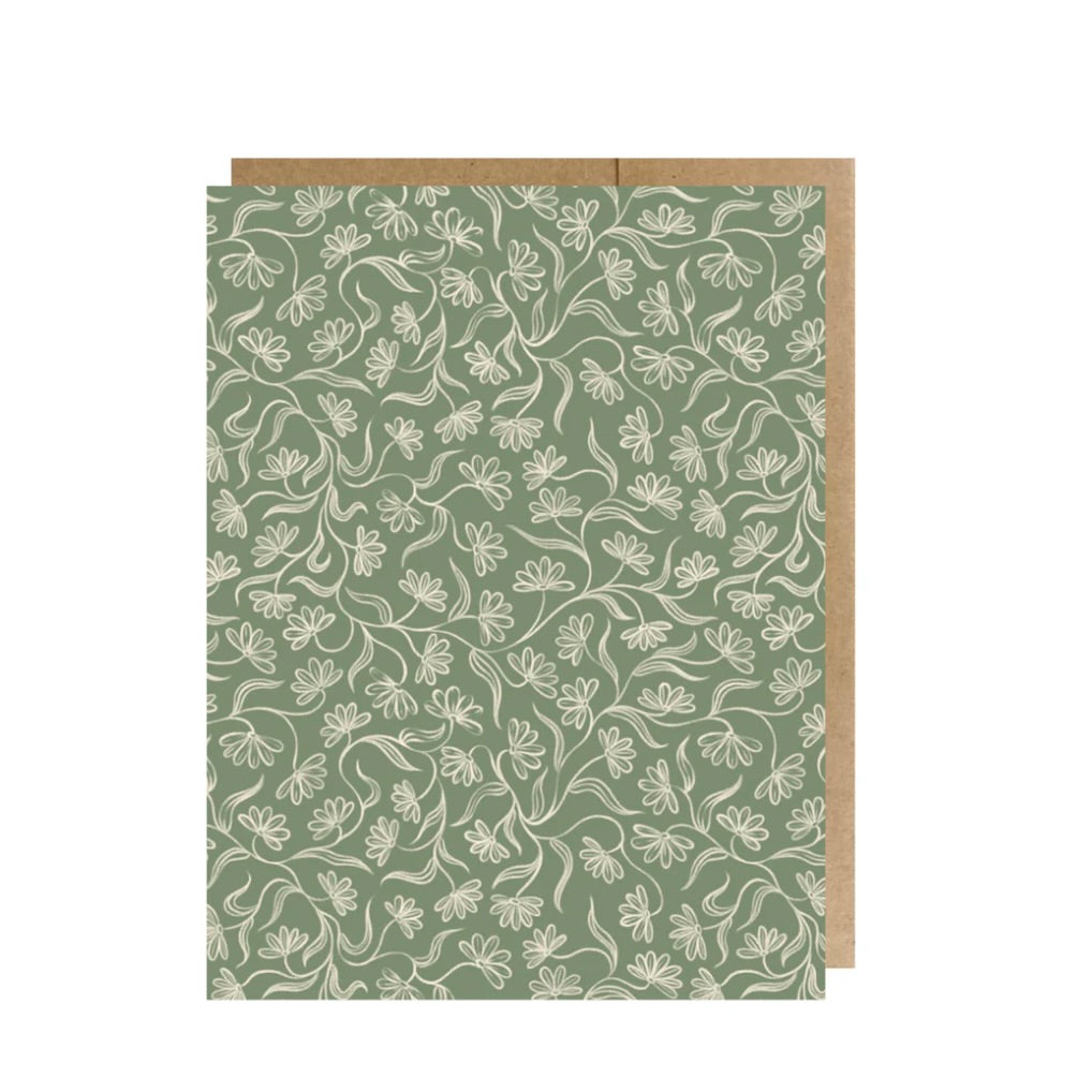 Tea Drunk Floral Green Greeting
