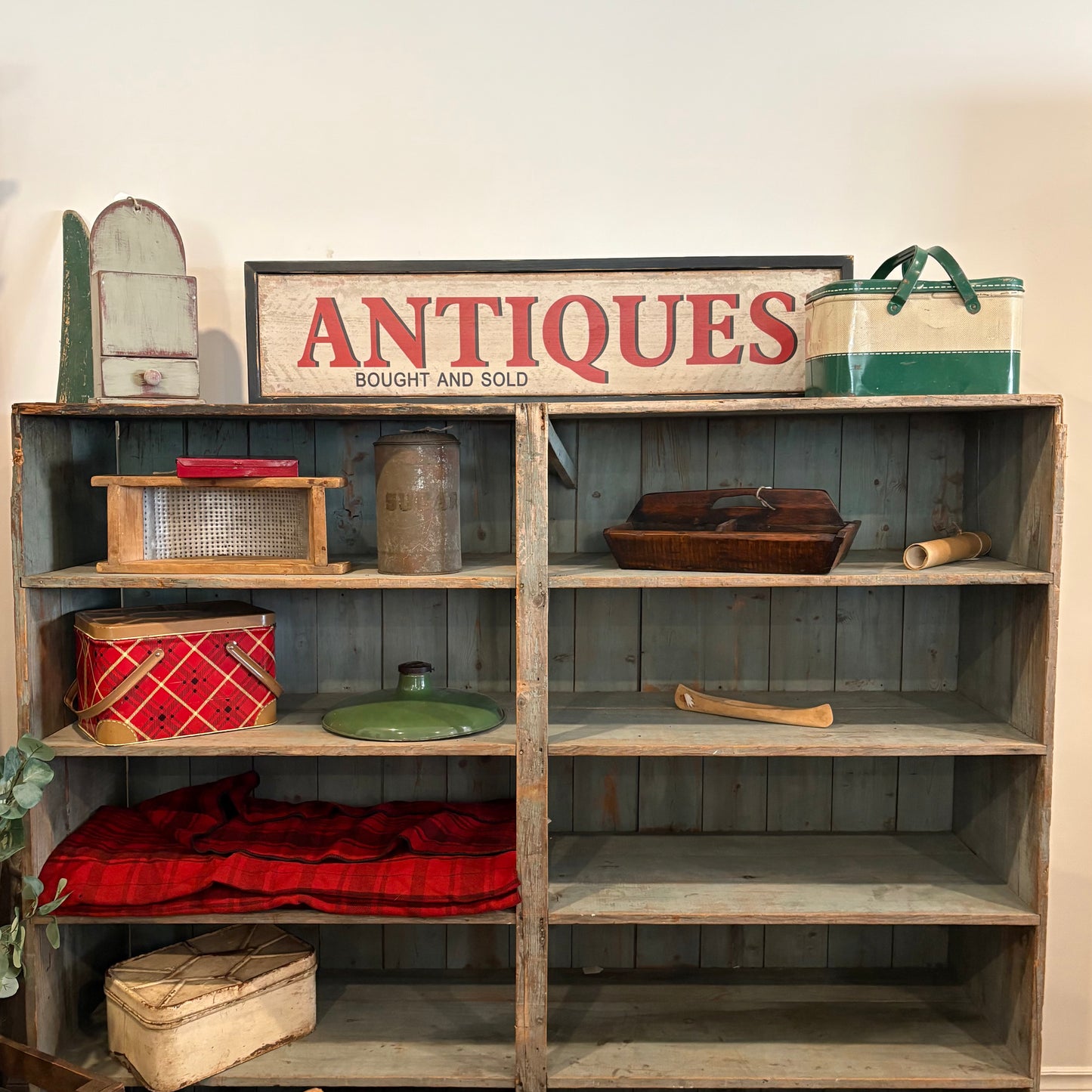 Green Rustic Shelving Unit