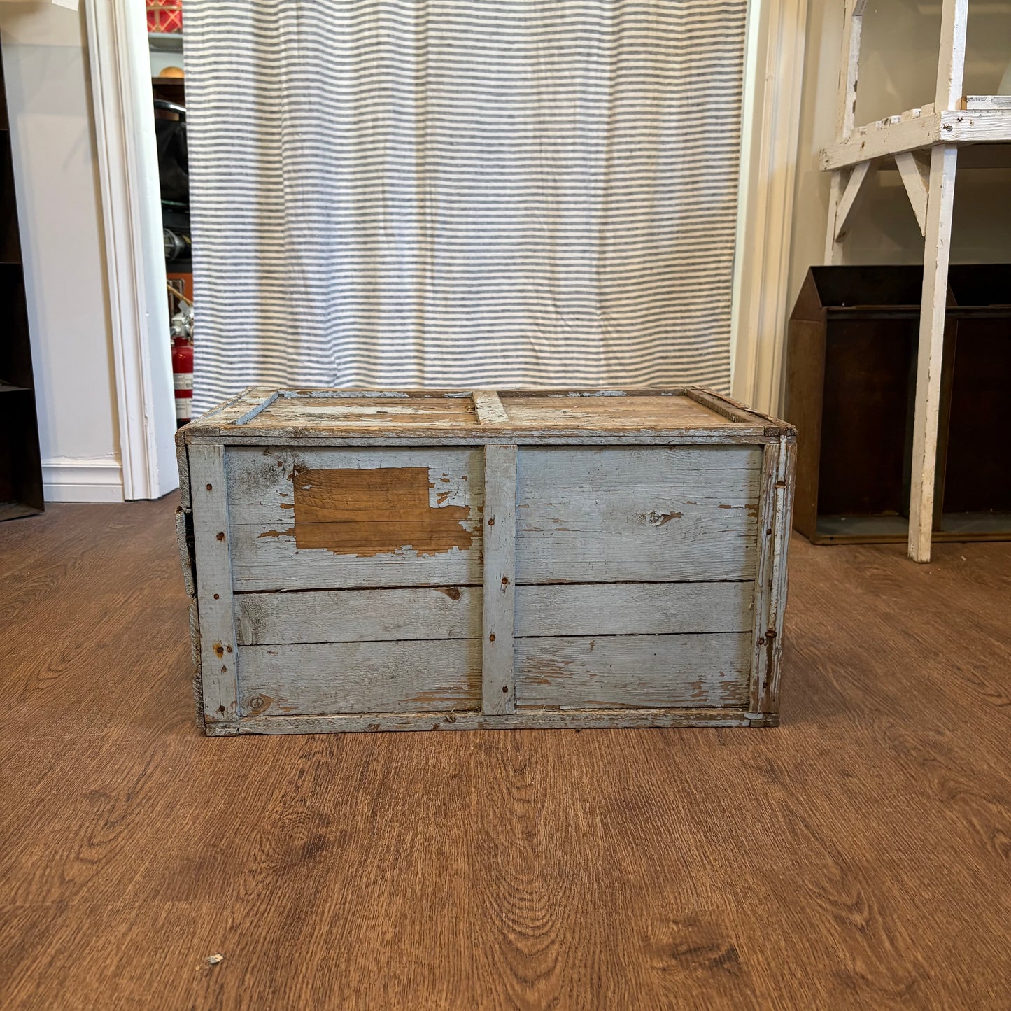 Vintage Blue Wood Filing Drawer