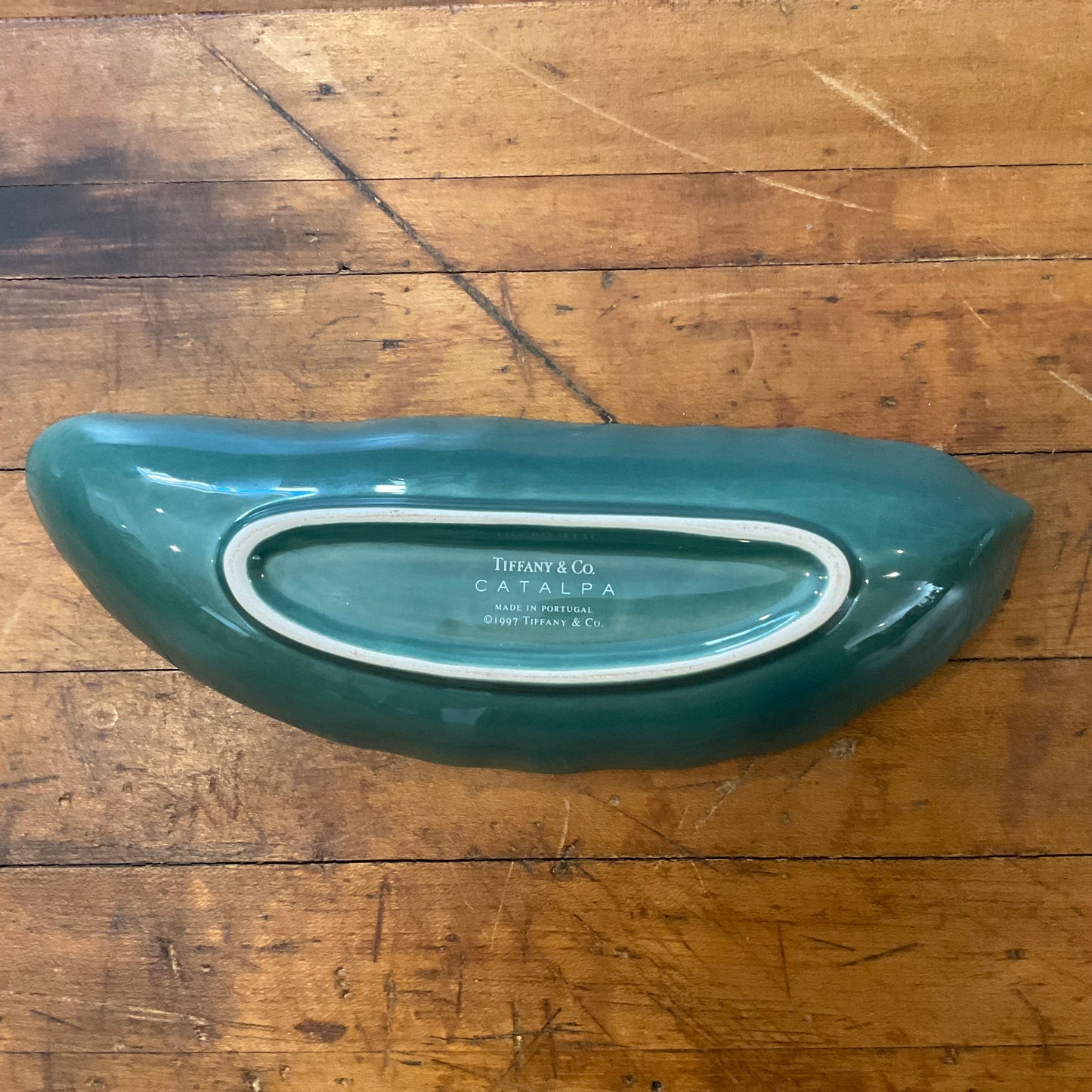 Vintage Tiffany & Co. Leaf Dish - Long, Celadon Glaze
