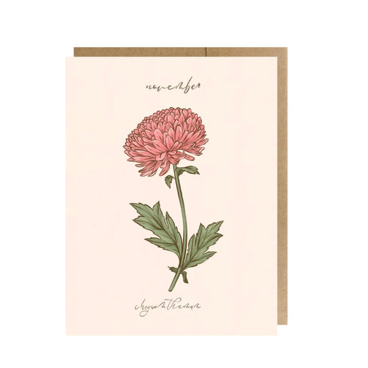 November Birth Month Flower - Chrysanthemum Greeting Card