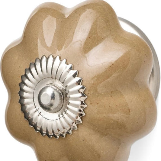 Flower Shape Taupe Knob