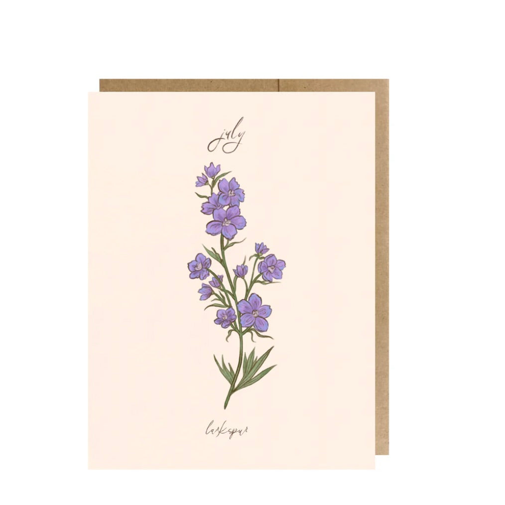 July Birth Month Flower - Larkspur Greeting Card