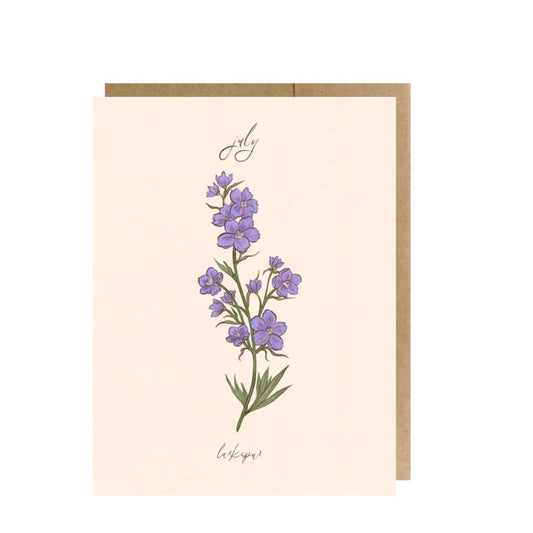 July Birth Month Flower - Larkspur Greeting Card