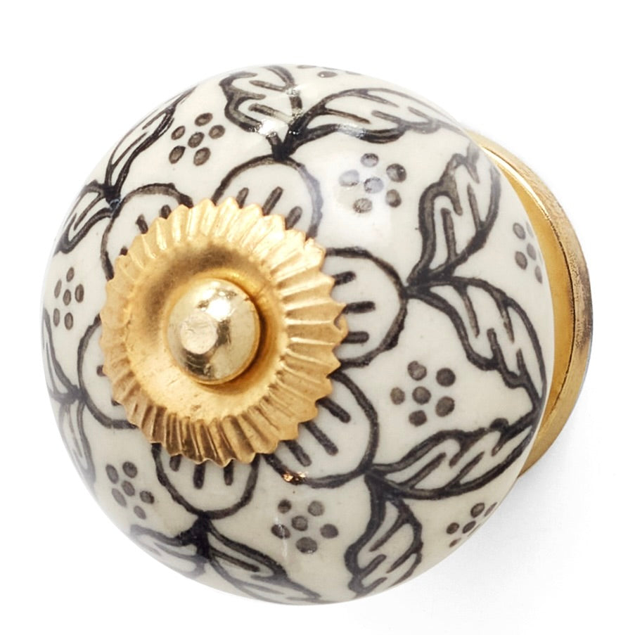 Ceramc Knob Black & White