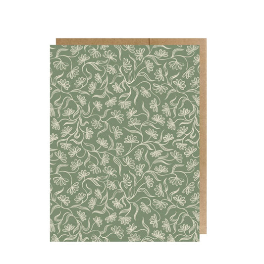 Tea Drunk Floral Green Greeting