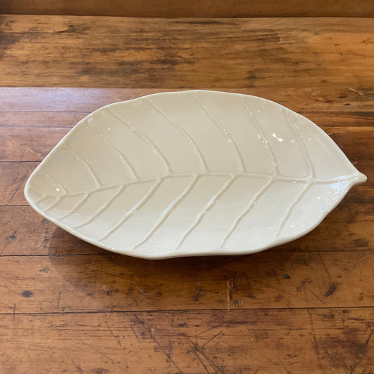 Vintage Tiffany & Co. Leaf Dish - Large, Ivory Glaze