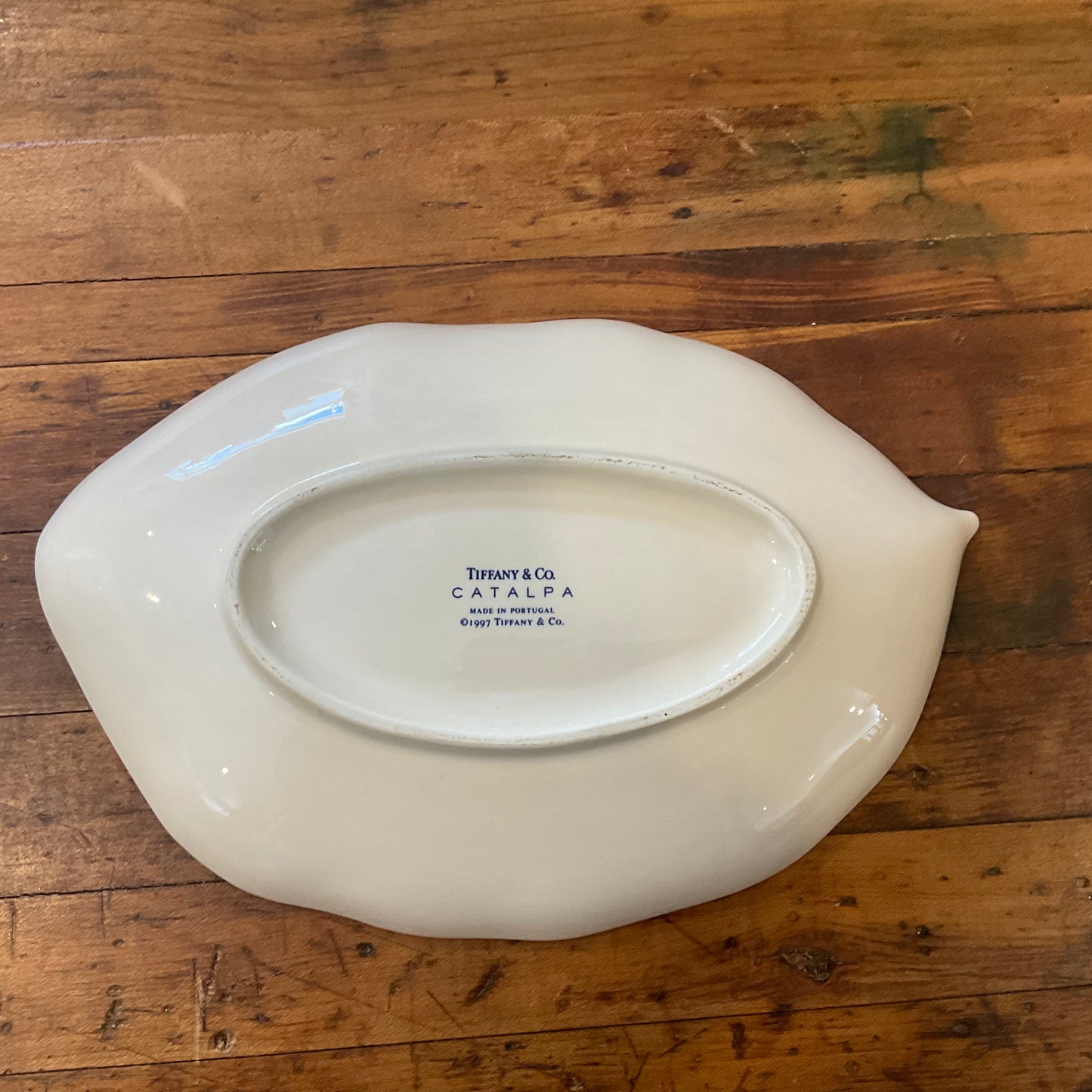 Vintage Tiffany & Co. Leaf Dish - Large, Ivory Glaze