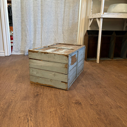 Vintage Blue Wood Filing Drawer