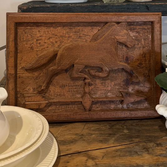 Carved Wood Horse Art